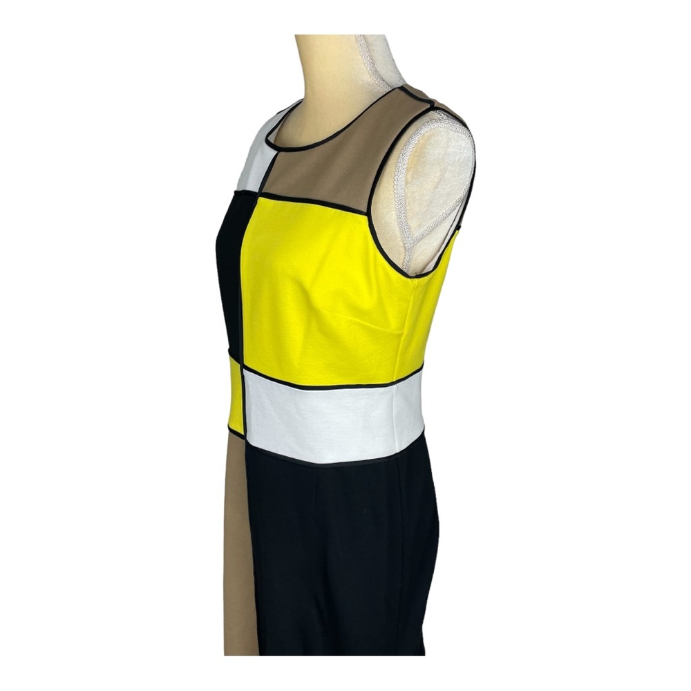 NUE by Shani Color Block Sheath Sleeveless Dress Yellow Black‎ Size 10 - Picture 3 of 11